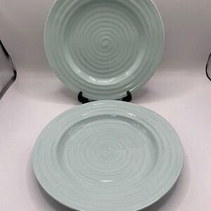 Sophie Conran 2 Luncheon Plates 9” Celadon Mint/Blue Green Portmeirion